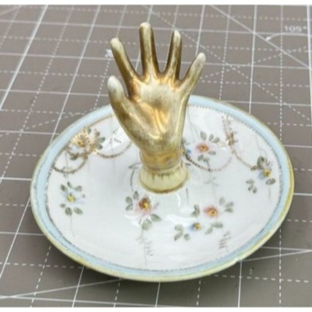 Vintage Nippon Porcelain Ring Holder Trinket Dish READ